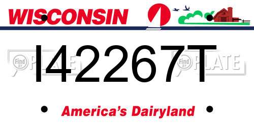 I42267T Wisconsin License Plate