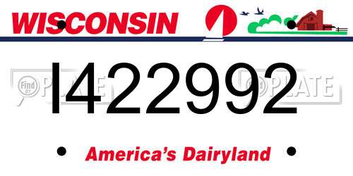 I422992 Wisconsin License Plate