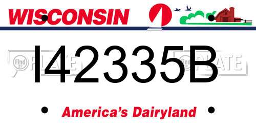 I42335B Wisconsin License Plate