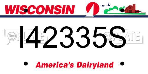 I42335S Wisconsin License Plate