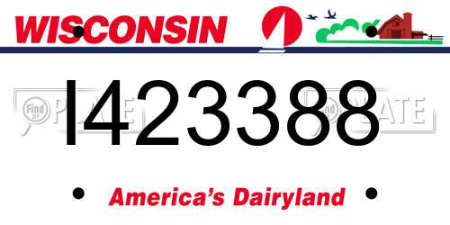 I423388 Wisconsin License Plate