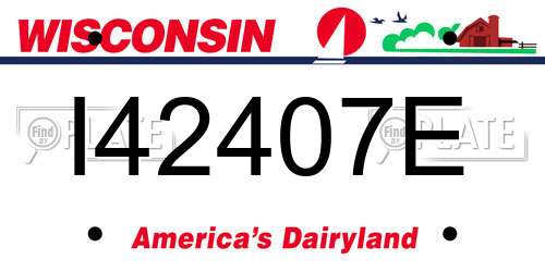 I42407E Wisconsin License Plate
