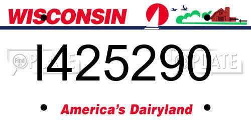 I425290 Wisconsin License Plate
