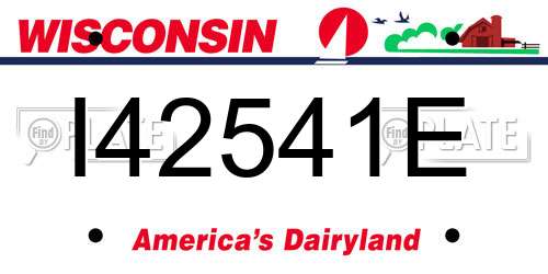 I42541E Wisconsin License Plate