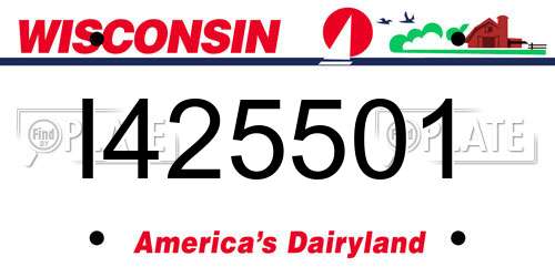 I425501 Wisconsin License Plate