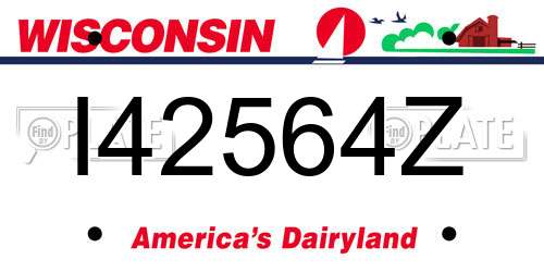 I42564Z Wisconsin License Plate