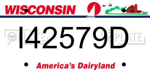 I42579D Wisconsin License Plate