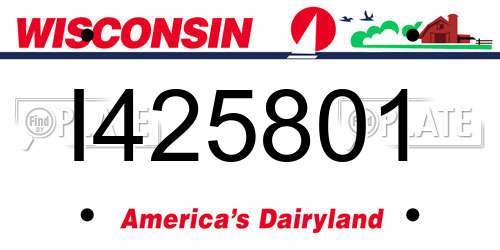 I425801 Wisconsin License Plate