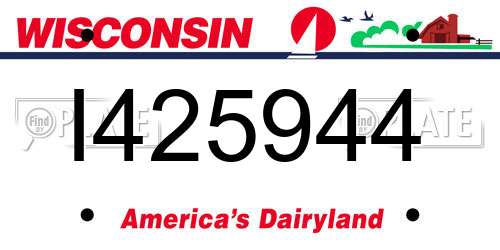 I425944 Wisconsin License Plate