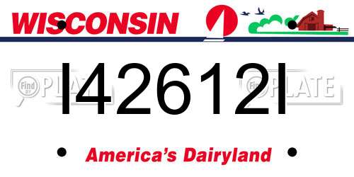 I42612I Wisconsin License Plate