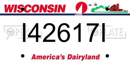 I42617I Wisconsin License Plate