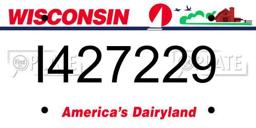 I427229 Wisconsin License Plate