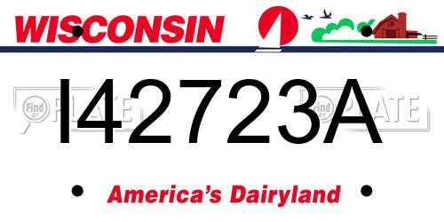 I42723A Wisconsin License Plate