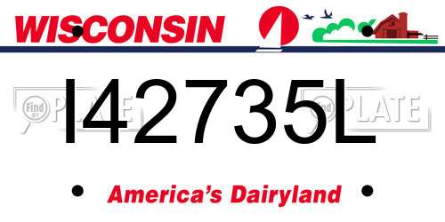 I42735L Wisconsin License Plate