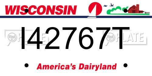 I42767T Wisconsin License Plate