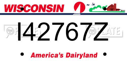 I42767Z Wisconsin License Plate