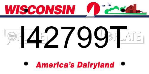 I42799T Wisconsin License Plate