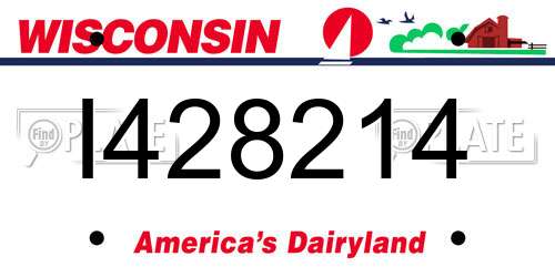 I428214 Wisconsin License Plate