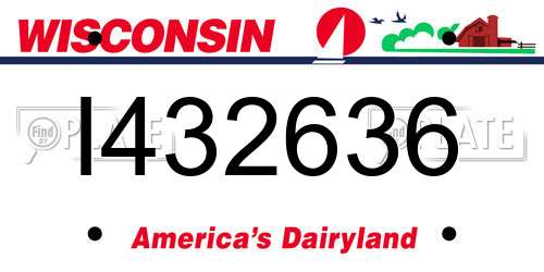 I432636 Wisconsin License Plate