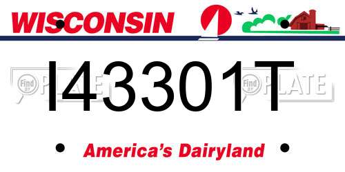 I43301T Wisconsin License Plate