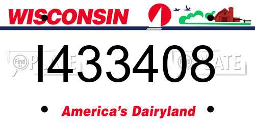I433408 Wisconsin License Plate