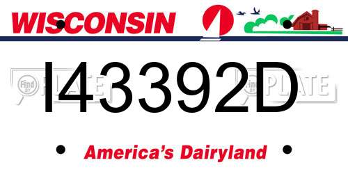 I43392D Wisconsin License Plate