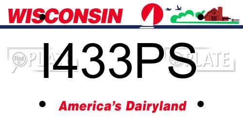 I433PS Wisconsin License Plate
