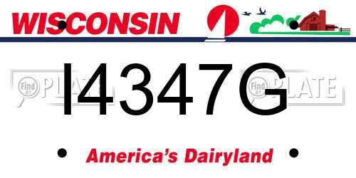 I4347G Wisconsin License Plate