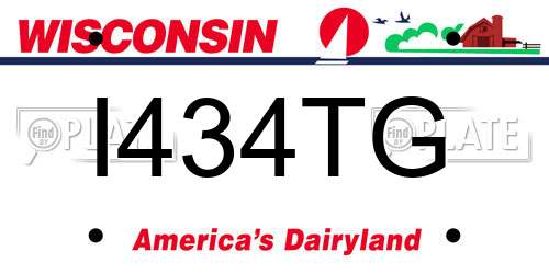 I434TG Wisconsin License Plate