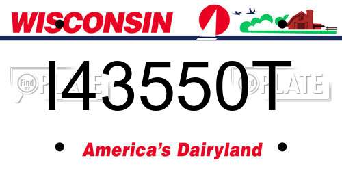 I43550T Wisconsin License Plate