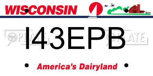 I43EPB Wisconsin License Plate