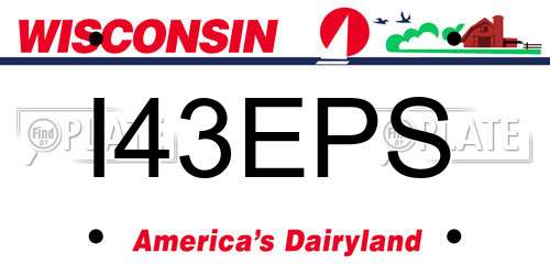 I43EPS Wisconsin License Plate