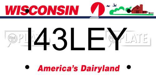 I43LEY Wisconsin License Plate
