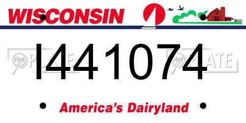 I441074 Wisconsin License Plate