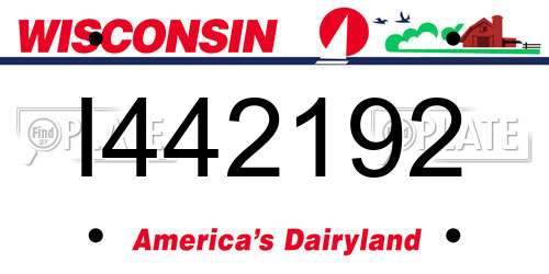 I442192 Wisconsin License Plate