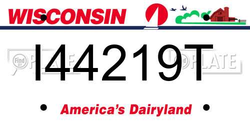 I44219T Wisconsin License Plate
