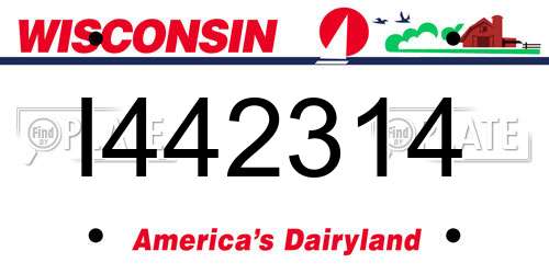 I442314 Wisconsin License Plate