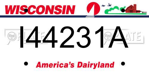 I44231A Wisconsin License Plate