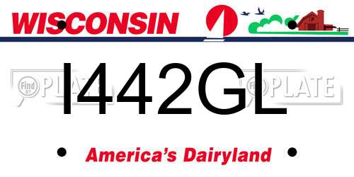 I442GL Wisconsin License Plate