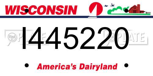 I445220 Wisconsin License Plate