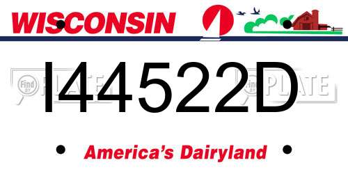 I44522D Wisconsin License Plate