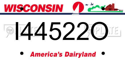 I44522O Wisconsin License Plate