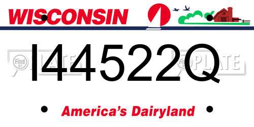 I44522Q Wisconsin License Plate