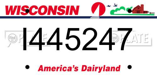 I445247 Wisconsin License Plate