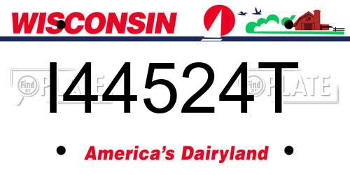 I44524T Wisconsin License Plate