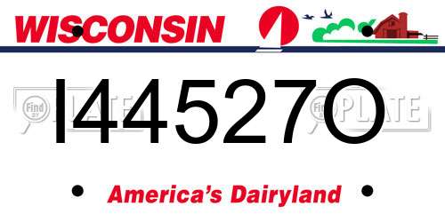 I44527O Wisconsin License Plate