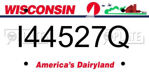 I44527Q Wisconsin License Plate