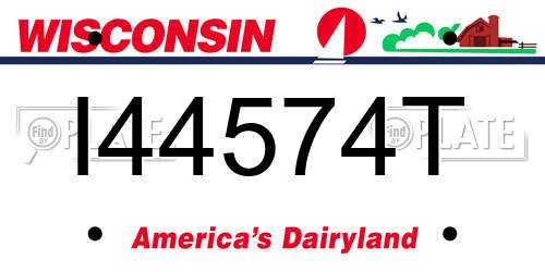 I44574T Wisconsin License Plate