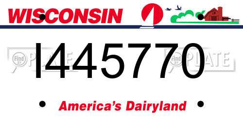 I445770 Wisconsin License Plate