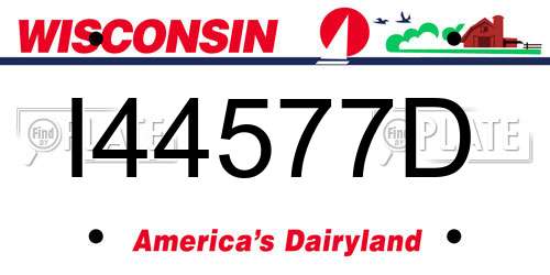 I44577D Wisconsin License Plate
